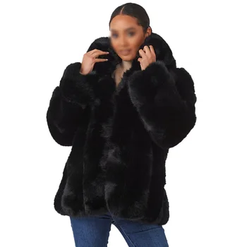High quality girls coats shawl collar luxury women jackets faux fur coats for ladies