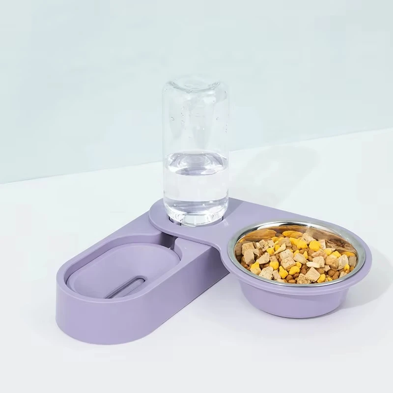 New Design Small and Medium Dog Food Bowl Cat Bowl Stainless Steel Adjustable Double Bowl Pet Products supplier
