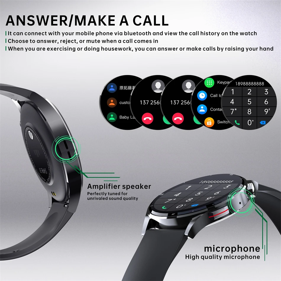 Lige Bw0398 HD Screen Temperature Detection AI Voice Smartwatch Phone Call Montres Reloj Intelligentes Android 4G Smart Watch