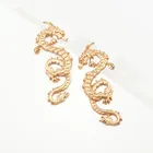 Stud Custom Made Chinese Style Gold Plate Vintage Dragon Stud Earrings