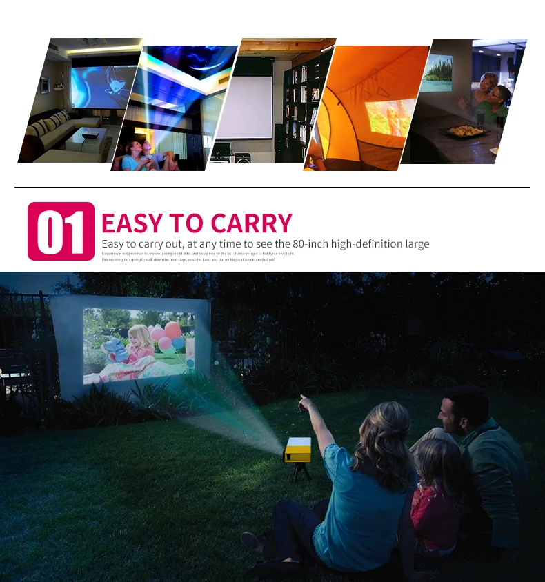 Wholesale Prices Outlet Hot Network Yellow / Black YG 300 LED Portable 500LM 3.5mm 320x240 Mini Projector Home Media Play