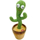 120 Songs Cute Stuffed Flowerpot Twisting Dancing Cactus Doll Talking Singing Music Dancing Cactus Plush Toy