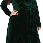 Midi Plus Size Women's High Waist Velvet Sexy Cocktail Midi Short Dresses
