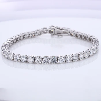 2022 hot sale diamond jewelry customize 14K solid gold moissanite tennis bracelet