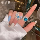 Crystal Ring Luxury Exaggerate Diamond Crystal Resizable Women Butterfly Ring