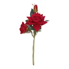 Red Wedding Red Wholesale Single Long Stem Red Artificial Silk Velvet Roses Flowers For Wedding Party Home