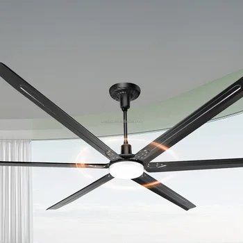 Energy-Efficient Electric Indoor/Outdoor AC Motor Ceiling Fan Remote Control Metal Design Light BLDC Motor Low Noise for Living