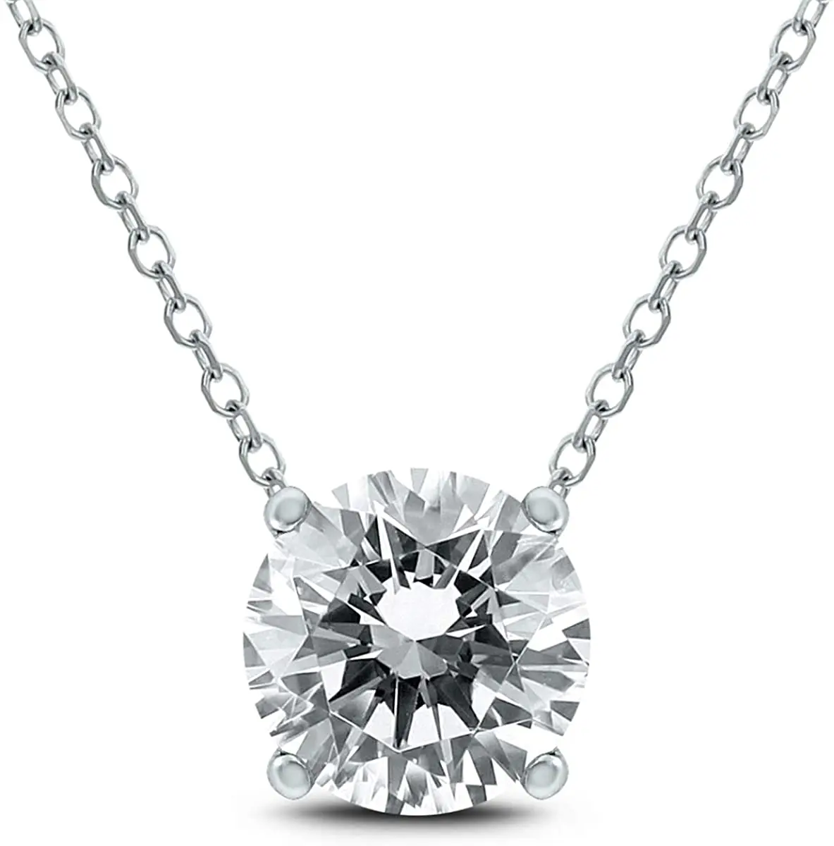 round solitaire diamond necklace