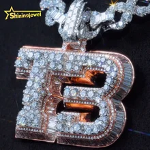 Luxury Iced Out Pendant Fine Jewelry Pass Diamond Tester Hip Hop 925 Silver 2.5inch VVS Moissanite Name Pendant