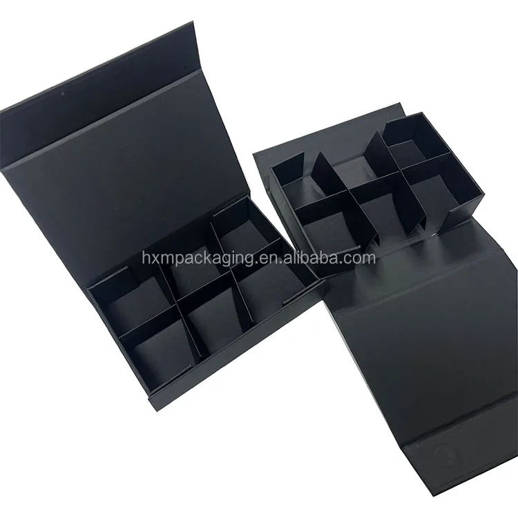 Premium Luxury Large Matte Rigid Paper Cardboard Black Foldable Empty Magnetic Closure Custom Logo Gift Box Packaging factory