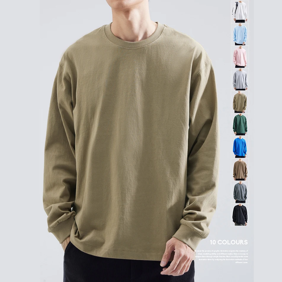Casual Style Custom Printed Long Sleeve T-Shirt Plain Dyed Pattern with Crocheted Weaving Method