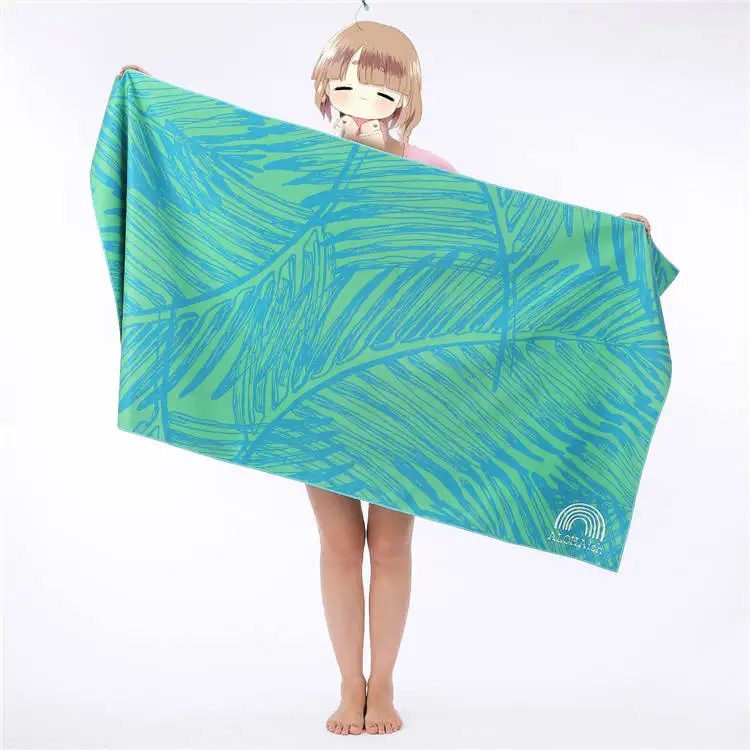 Hot Sale Bulk Beautiful Custom Printed Multi-Usage Swimming Large Beach Towel with Bag