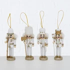 Nutcrackers Set Of 4 White Nutcrackers Christmas Wood Soldier Home Decor