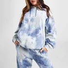 Tie Dye Wholesale Comfortable Jogging Suit Super Pullover Hoodie Tie Dye Sweatshirt Hoodie Sets Blue Tie Dye Suit