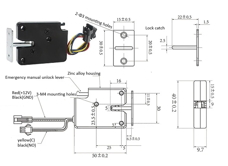Electric Lock Dc 3v/dc 5v/dc 12v Waterproof Mini Small Size Solenoid