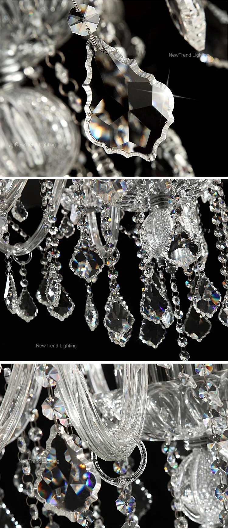 CPL-170 Luxury Design Indoor Villa Hotel Lobby Wedding Decoration Custom Glass LED Chandelier manufacture