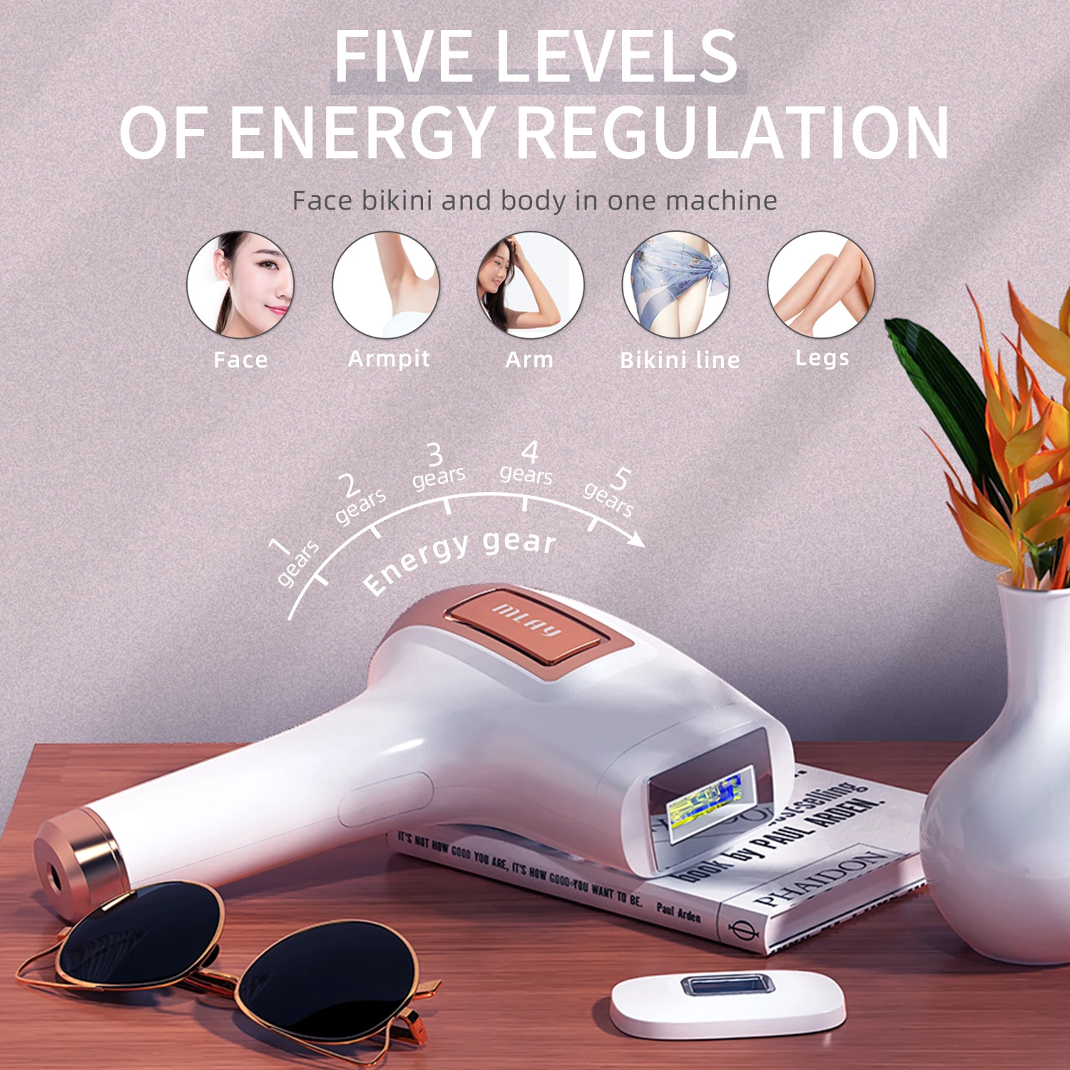 Mlay T5 New Home Use IPL Laser Hair Removal Device Permanent Ice Cooling Painless UK US Plug Types