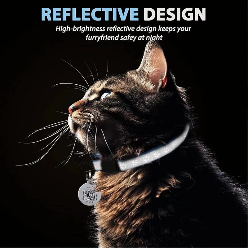 Hot Selling Silicone Reflective Dog Collar with QR Code & Paw ID Tags Durable Print Anti-Loss Tracking for Dogs