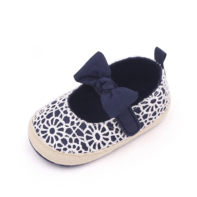 Spring and Autumn Bow Soft Soled Princess Baby Toddler Shoes for Girls factory