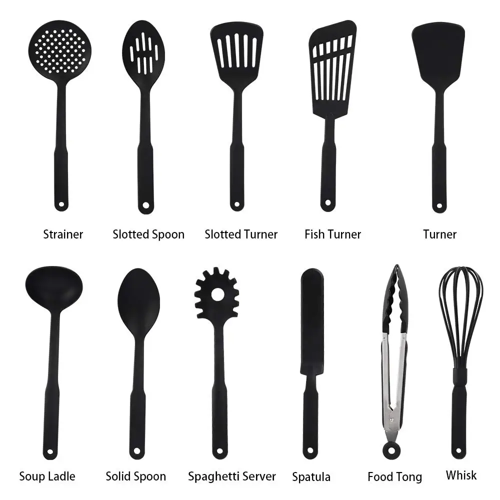 Hot Sell Nylon Kitchen Utensil Set 11pcs Nonstick Cookware Cooking Tools Kitchen Accessories For House
