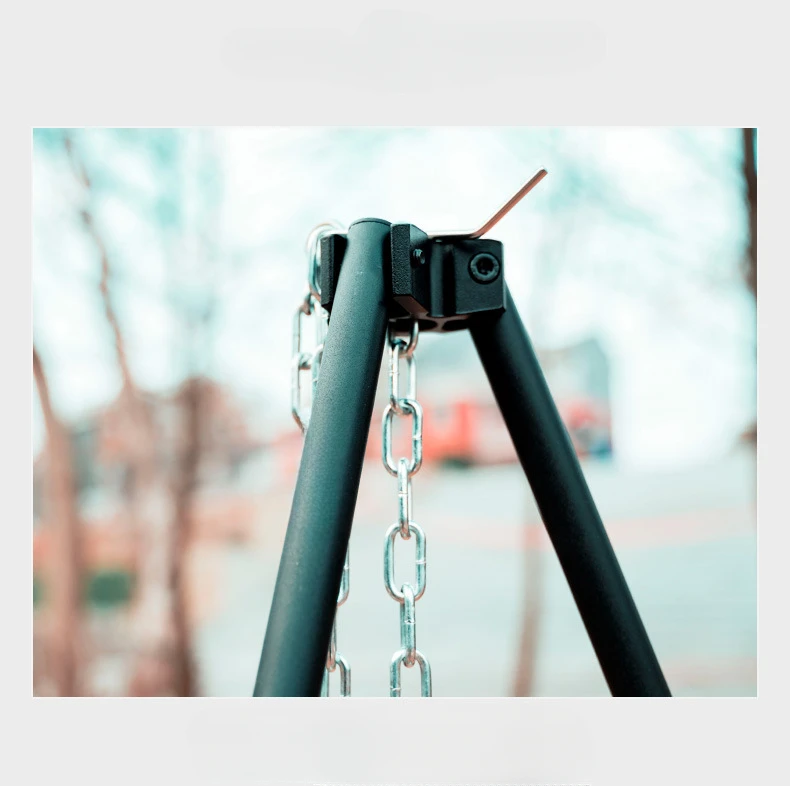 3 Sections Outdoor Camping Cooking Stand Durable Aluminum Alloy Tripod Hanging BBQ Grill for Campfire Picnic