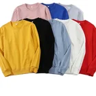 Clothes Solid Color Drop Shoulder Team Clothes Logo Embroidery DIY Crewneck Hoodies Women's Sweaters