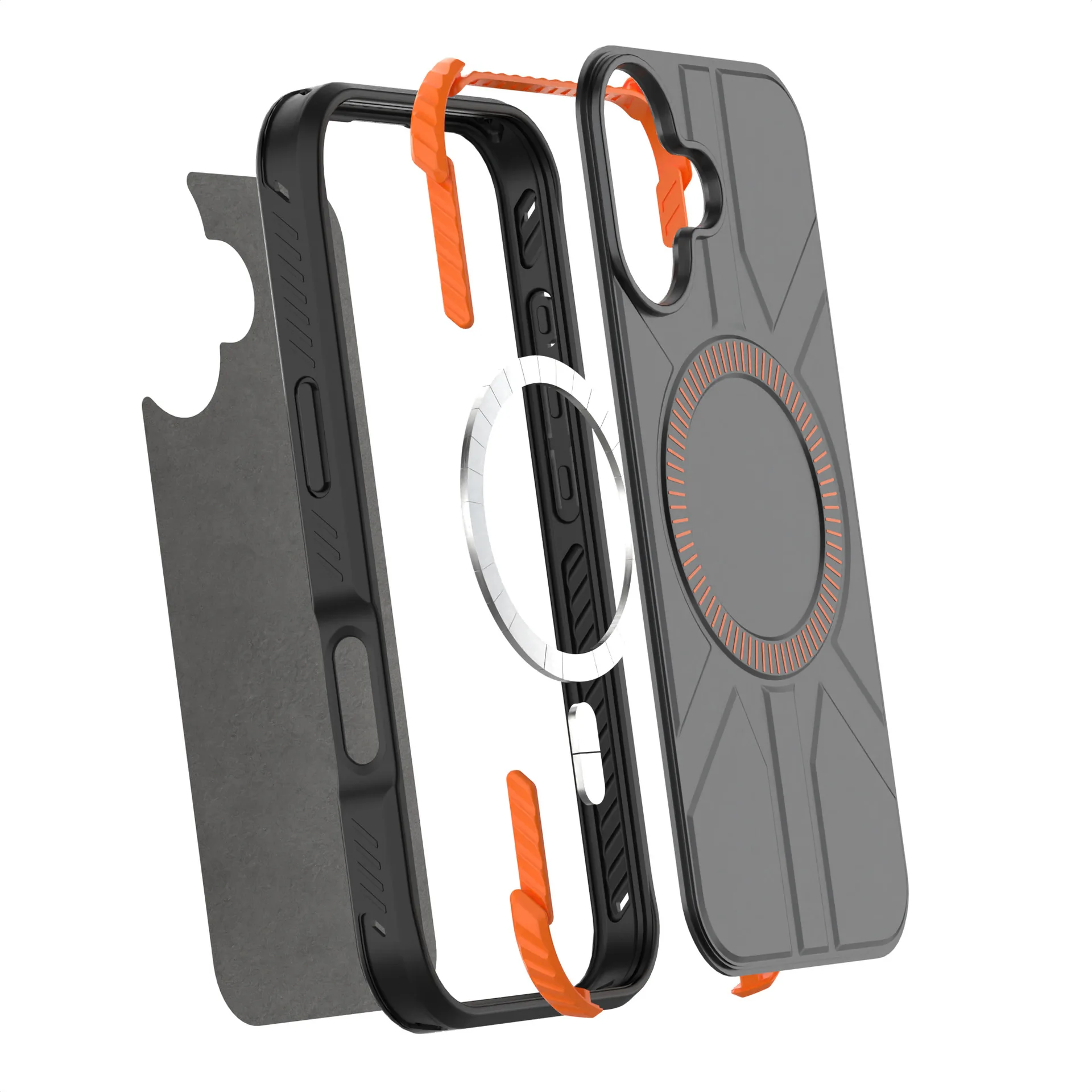 product magnetic defender armor phone case for iphone 17 pro max heavy duty shockproof rugged wireless charging cellphone back cover-3