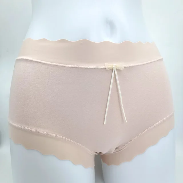 Summer Nude Feeling Ice Silk Comfortable and Soft Modal Ladies Underwear Mid Waist Women Seamless Panties with Cotton Crotch