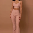Clothing 2 Piece Set Women Clothing 2020 Crop Top 2 Pieces Bodycon Bandage 2 Piece Pants Set Women