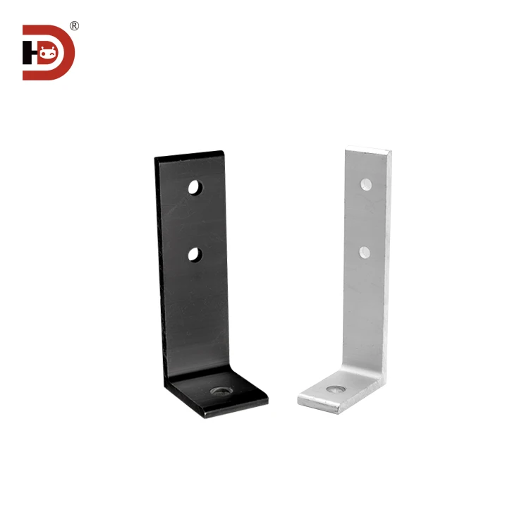 Aluminum L-shaped Foot Connector, square Foot Cup, Ground Fixing Component, Foot Fence Base, Guardrail Support Fastener details