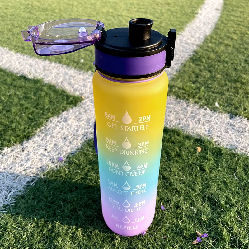 1L Sports Water Bottle with Leak Proof Flip Top BPA Free 32OZ Tritan Reusable Plastic Custom Logo Water Bottle