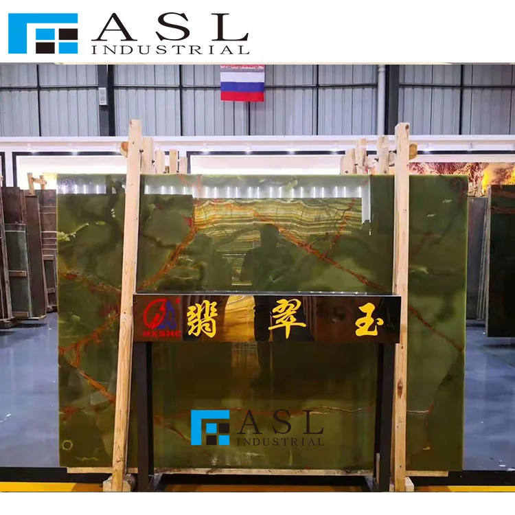 Emerald Green Onyx Cold Ice green onyx Luxurious Interior Decoration Jade Stone Onyx Slab Polished Background Wall