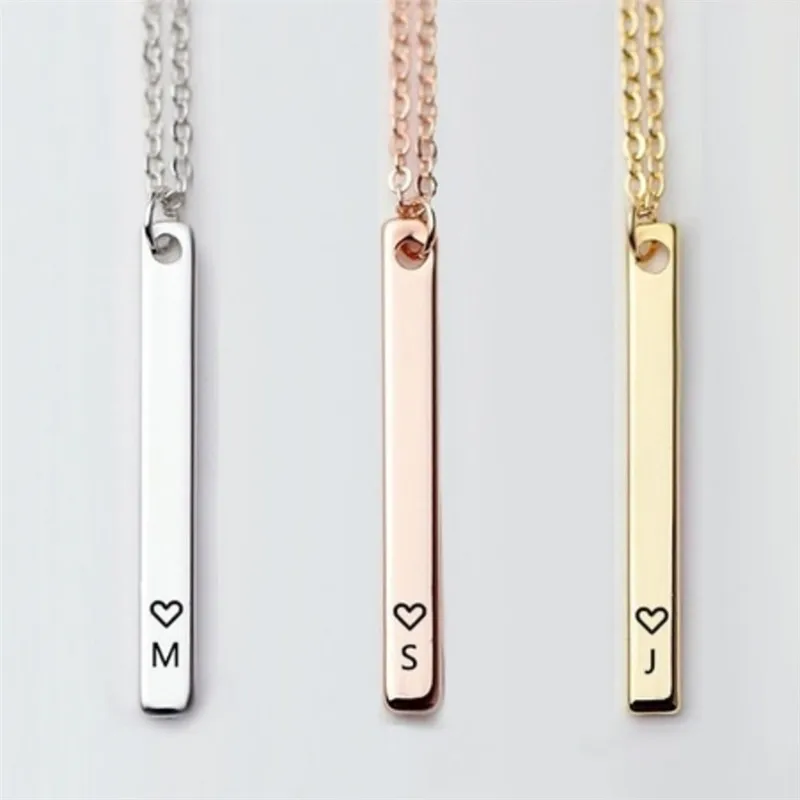 Letter Heart Choker Necklace Initial 