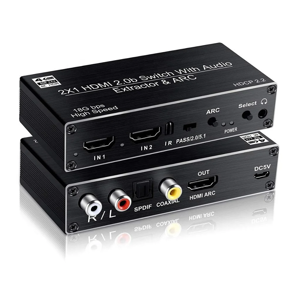 5 Input 1 Output 1 input 5 output Lossless stereo audio Switch Splitter 