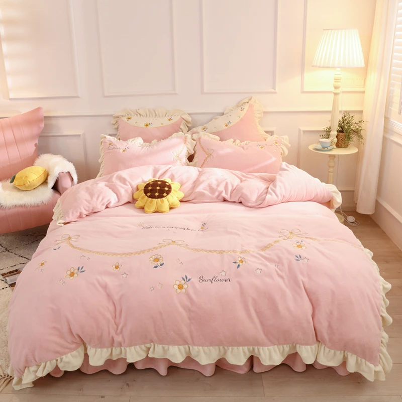 duvet cover set pink