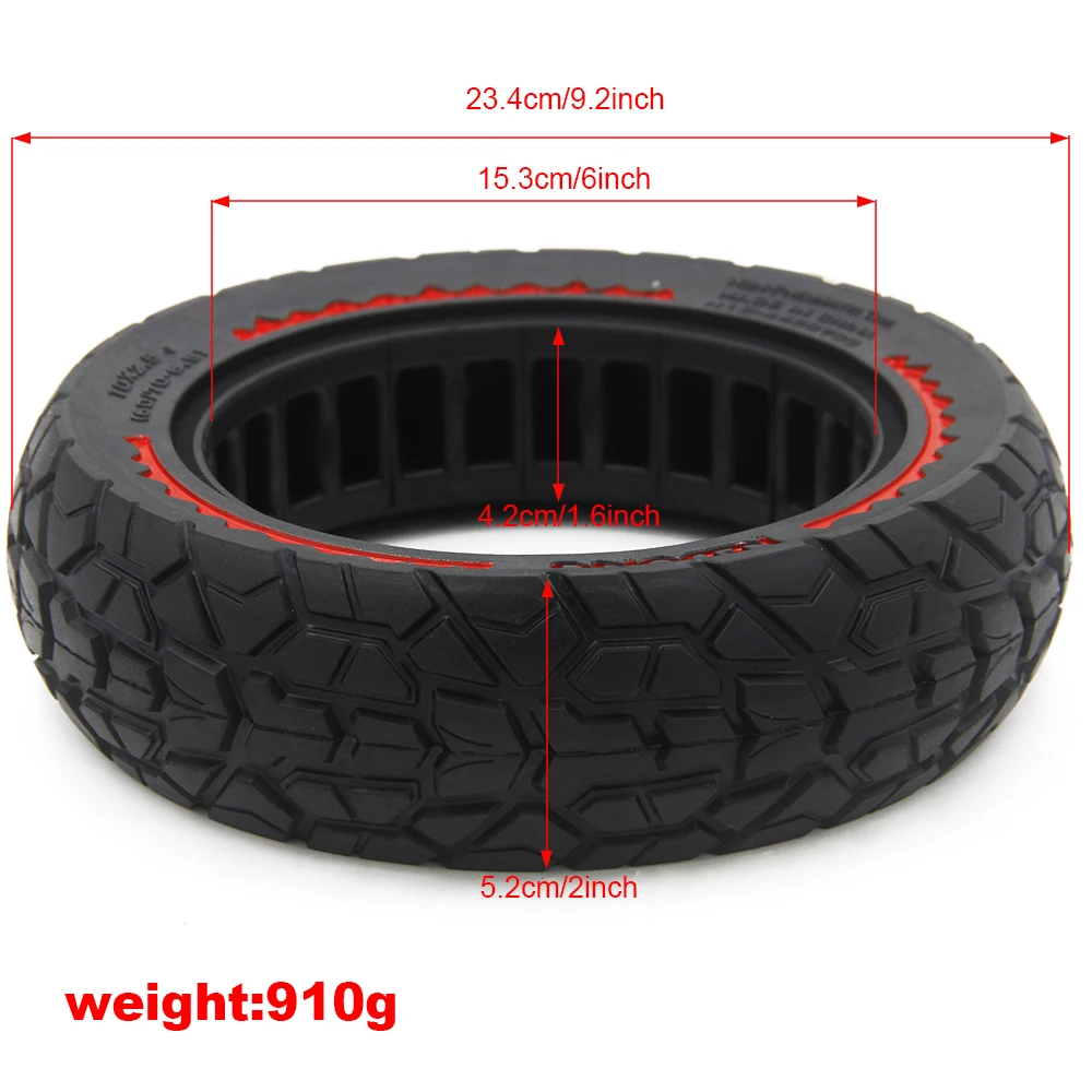 Off-road 10 Inch Wheel Rubber Honeycomb 10x2.50 Solid Tyre for MAX G30 Electric Scooter Spare Parts
