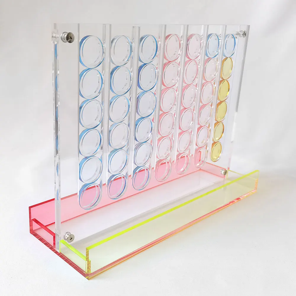 Настольная гульня Acrylic Connect 4 Neon Pop, стратэгічны набор двухколерных гульняў для дзяцей ад 6 гадоў для 2 гульцоў