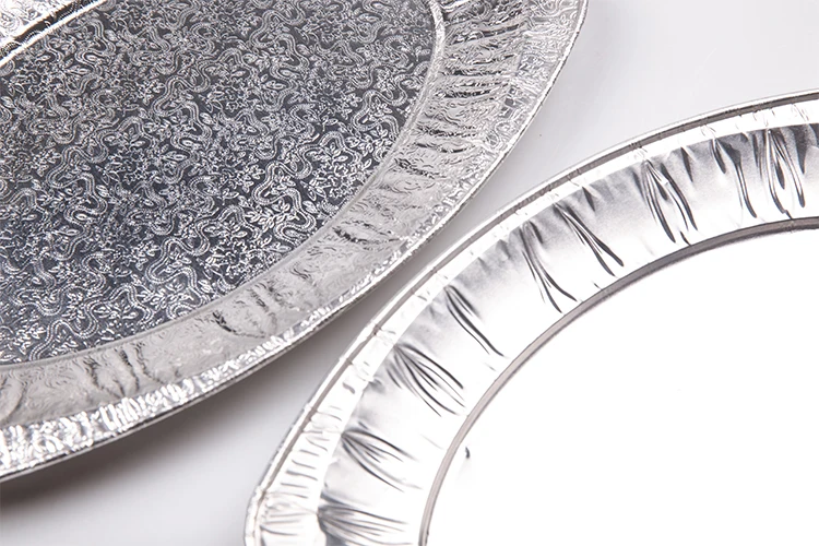 product tb87 large shaped aluminum plate rapid heat conduction lightweight portable microwave safe foil bowl-3