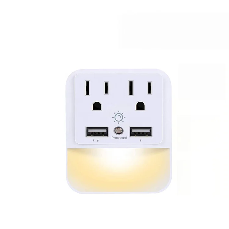 outlet with usb and light