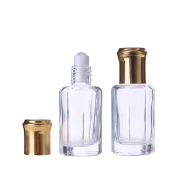 High Quality 3ml 6ml 12ml Arabian oud bottle attar gold screw cap glass perfume or agarwood oil fragrances in mini bottles