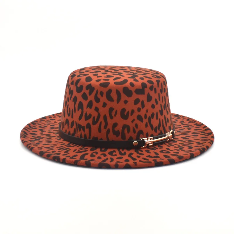 Factory Wholesale Leopard Women Men Belt Buckle Fedora Hat