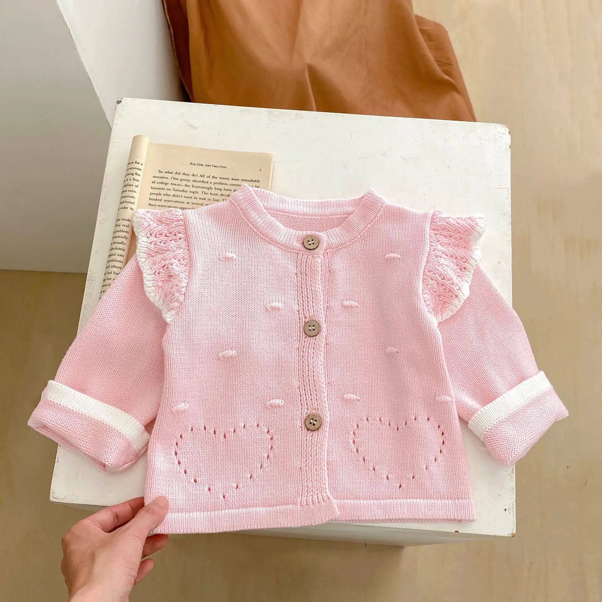 Engepapa Autumn Infant Knitted Coat Skirt Set Long Sleeve Baby Sweater Cute Baby Girl Clothes