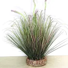Green Bonsai Plant 60cm Highly Simulate Green Grass With Flower Indoor Decoration Artificial Onion Grass Plant Potted