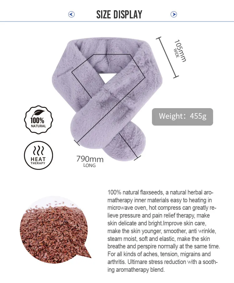 Clay Beads Heating Neck Pad Microwave Flax Seeds Warm Weighted Massage