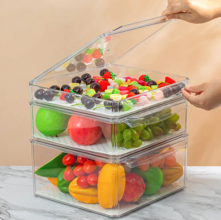 7pcs Stackable BPA-Free Pantry Storage Bins  Food Drinks Fruits Vegetable Set box