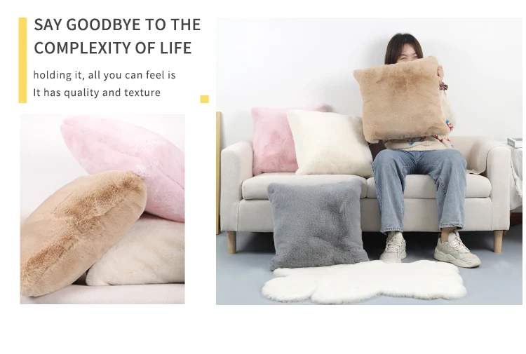 Wholesale Throw Pillow Modern Fur Throw Pillow Covers White Faux Rabbit Fur Throw Pillows H7099b7043ac744b1a09ce8ebd498c0bbP