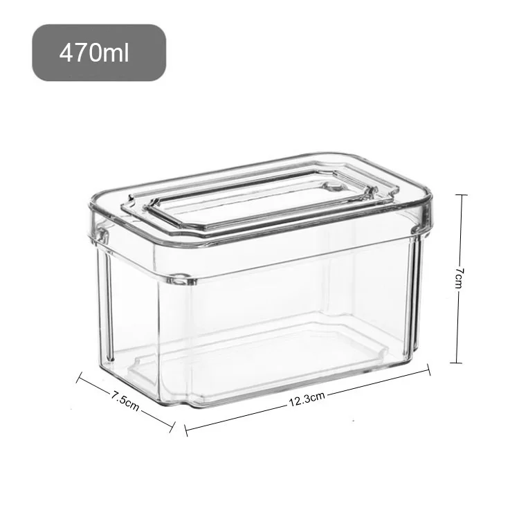 10 Pcs/Set Refrigerator Freezers Clear Plastic Food Storage Organizer Bin Kitchen Pantry Organizer Container