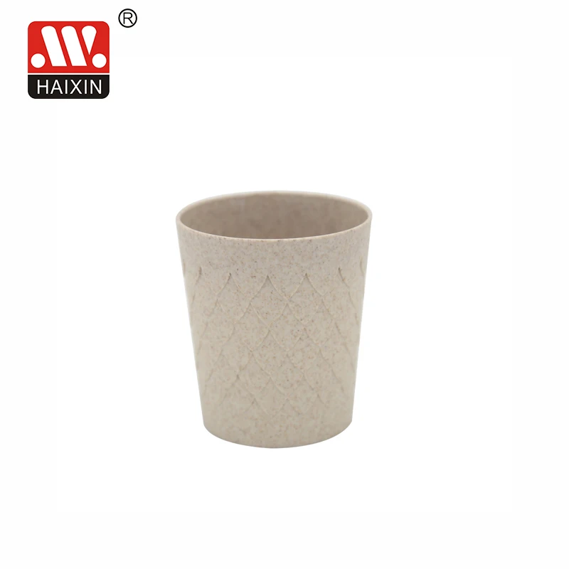 Wholesale Custom Reusable Wheat Straw Plastic Coffee Drinking Cup Wheat Straw Dinnerware Cup