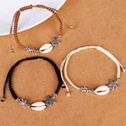 Bracelet Shell New Trendy Handmade Antique Silver Starfish And Turtle Charm Bracelet Ocean Shell Bracelet