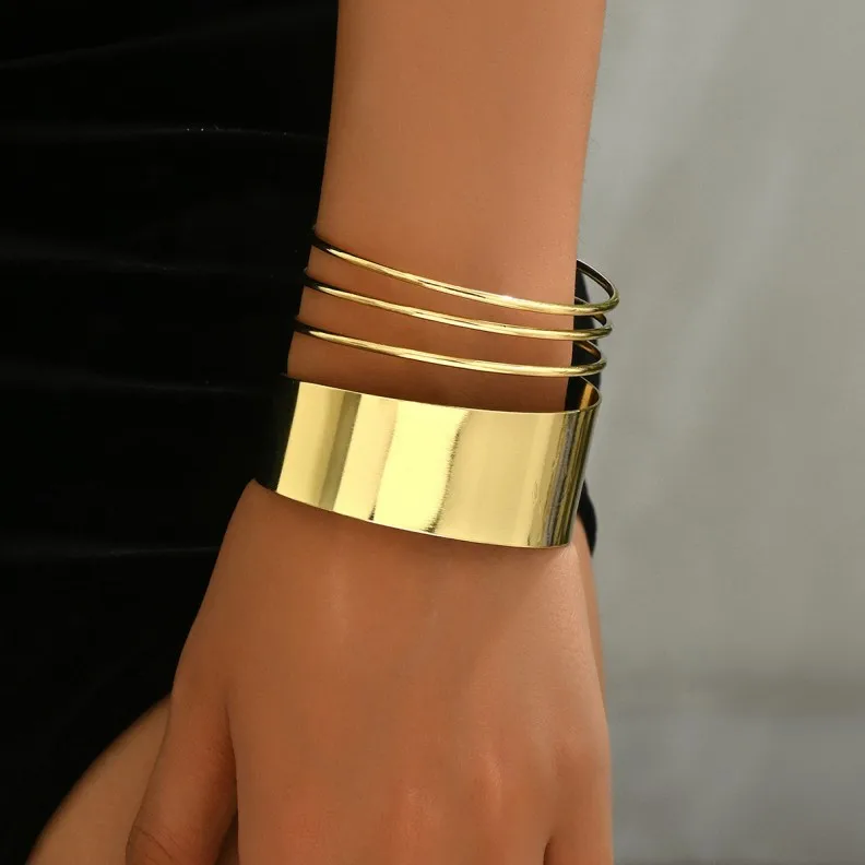 New Post Trendy Fine Jewelry 18k gold Plated bangle Stainless Steel Gold Filled Bracelet For Girls